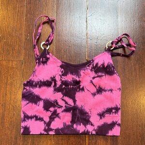 Bombshell Sportswear Pink and Purple Tie-Dye Sports Bra